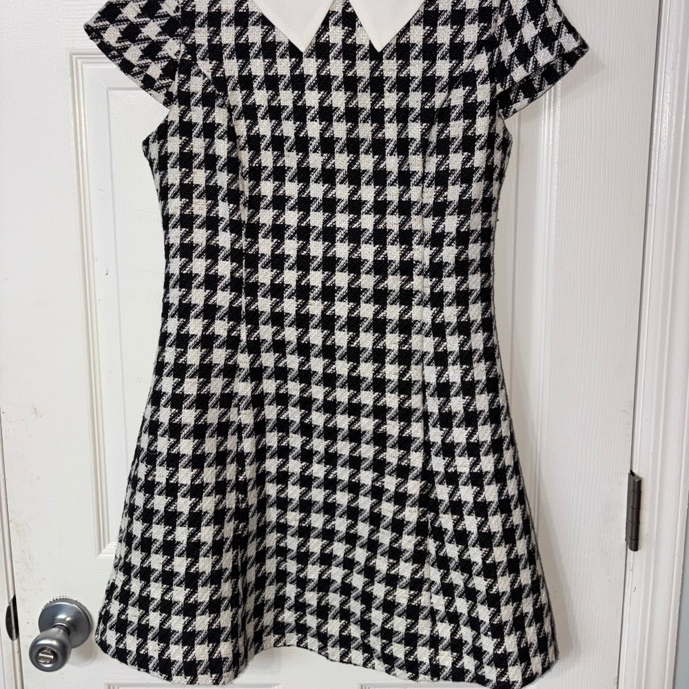 HOUNDS TOOTH COLLARED DRESS - Picture 4 of 4